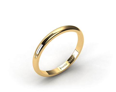 14k Yellow Gold 3.0mm High Dome Comfort Fit Wedding Ring